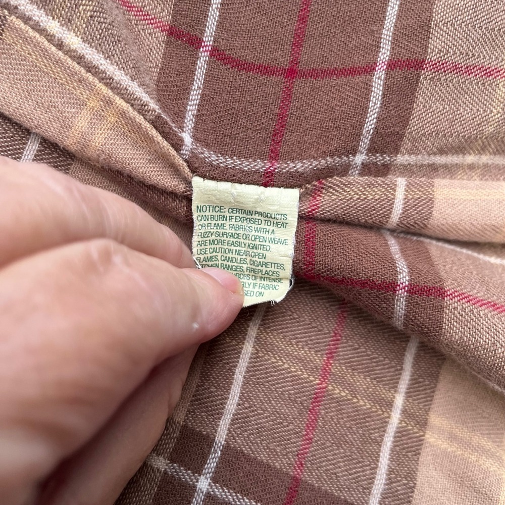 LL Bean Womens Field Coat Barn Jacket Olive Green Corduroy Trim Plaid Lined L - Picture 9 of 10